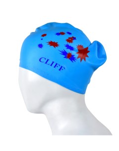 Шапочка для плавания силиконовая CS13 для длинных волос голубая Cliff