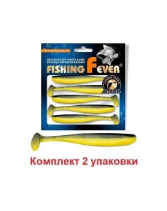 Мягкая силиконовая приманка риппер FishingFever SLIM 5 061 желто черный 10 Aqua