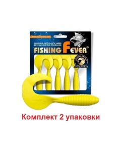 Мягкая силиконовая приманка твистер FishingFever ARGO 4 9 010 желтый 10 Aqua