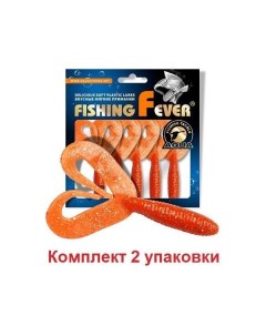 Мягкая силиконовая приманка твистер FishingFever TWIX 1 028 красный с блестками Aqua