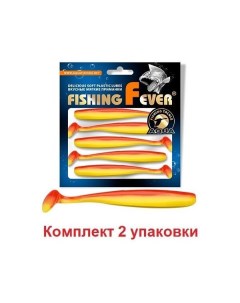 Мягкая силиконовая приманка риппер FishingFever SLIM 5 057 желто оранжевый 10 Aqua