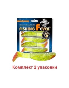 Мягкая силиконовая приманка риппер FishingFever FLAT 6 9 067 прозрачно зеленый с Aqua