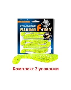 Мягкая силиконовая приманка риппер FishingFever FLAT 4 59 203 прозрачный лимонник Aqua