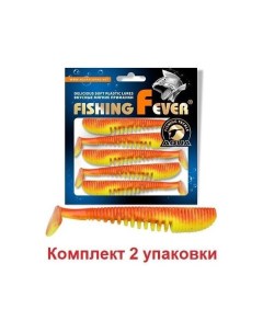 Мягкая силиконовая приманка риппер FishingFever COMB 057 желто оранжевый 10 Aqua