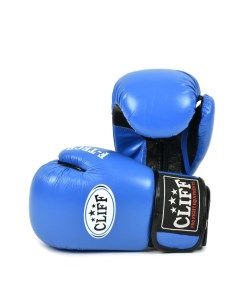 Перчатки боксёрские F TECH кожа 8 унций синие Cliff