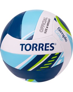 Мяч для волейбола Simple Color Blue Cyan 5 Torres
