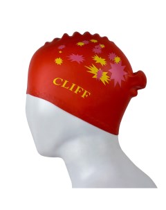Шапочка для плавания силиконовая CS13 для длинных волос красная Cliff