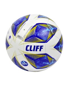 Мяч футбольный 3249 5 размер PU Hibrid бело сине золотой Cliff