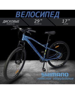 Велосипед горный D290 BX 2024 рама 17 21 скорость синий хром Maxit