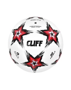 Мяч футбольный CF 52 4 размер с отскоком PU Shine бело красный звезды Cliff