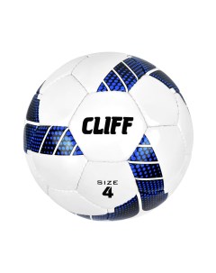 Мяч футбольный CF 54 4 размер с отскоком PU Shine бело синий полосы Cliff