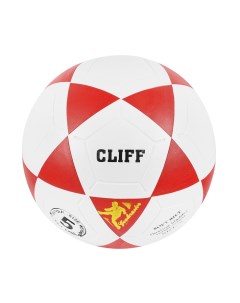 Мяч футбольный 6 5 размер PVC красно белый Cliff