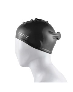 Шапочка для плавания силиконовая CS13 2 для длинных волос черная Cliff