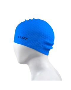 Шапочка для плавания силиконовая CS17 для длинных волос голубая Cliff