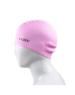 Шапочка для плавания силиконовая CS17 для длинных волос розовая Cliff