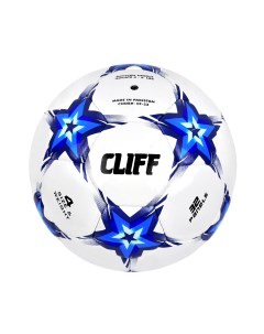 Мяч футбольный CF 53 4 размер с отскоком PU Shine бело синий звезды Cliff
