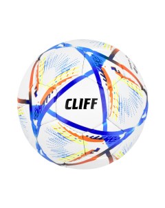 Мяч футбольный 0473 4 размер с отскоком PU G 14 бело желто синий Cliff