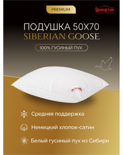 Подушка Siberian Goose пуховая средняя 50х70 см Hausfrau