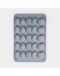 Форма силиконовая для льда и кондитерских украшений Фрукты 21 3x14 4x1 5 см 25 Доляна