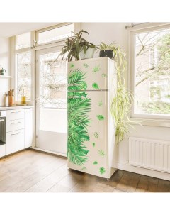 Наклейки на холодильник Тропические листья наклейки интерьерные декор для дома Verol