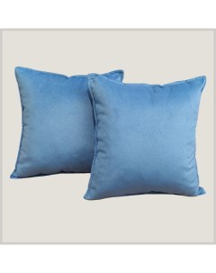 Декоративная подушка для сна 2 штуки велюр Форест синий 40х40 см To dream
