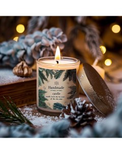 Интерьерная свеча из натуральных материалов с ароматом тайги Aromaimagination