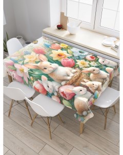 Скатерть на стол прямоугольная Кролики в цветах 180x145 tc_sd1948_180x145 Joyarty
