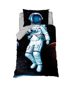 Комплект постельного белья Astronaut 1 5 спальный бязь черный Этель