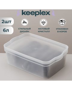 Коробка ящик для хранения вещей 2шт по 6л 32х21х11см Keeplex