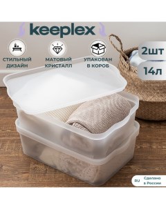 Коробка ящик для хранения вещей 45х30х14см 2шт по 14л Keeplex