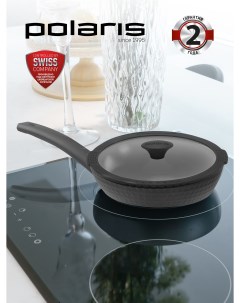 Крышка стеклянная для посуды CL 28 см для сковороды и кастрюли кухонная силиконовая Polaris
