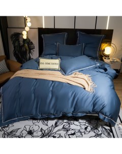 Комплект постельного белья Однотонный Сатин Премиум широкий кант Viva - home textile