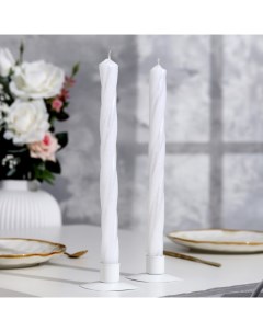 Набор свадебных свечей в коробке Слияние в розах 27х2 2 см белый родительская пара Nobrand