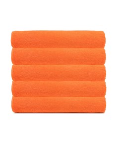 Набор полотенец 70х140 махровые банные банные оранжевого цвета 5 шт Tcstyle