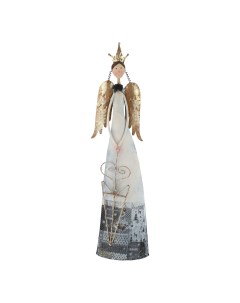 Фигура декоративная Dekor pap Ангел с подсветкой сталь 22 х 13 9 х 73 см Lian sheng