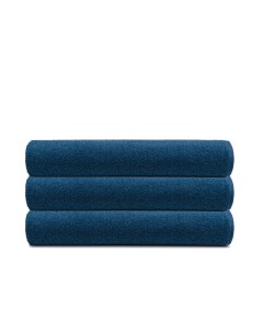 Набор полотенец 70х140 махровые банные синего цвета 3 шт Tcstyle