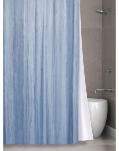 Штора в ванную двухслойная Органза 180х200 голубой Bath plus