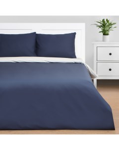 Комплект постельного белья Stripes двуспальный перкаль blue Этель