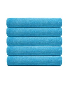 Набор полотенец 70х140 махровые банные банные голубого цвета 5 шт Tcstyle