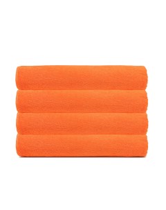 Набор полотенец 70х140 махровые банные оранжевого цвета 4 шт Tcstyle
