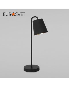 Настольный светильник лампа Montero 01134 1 черная с черным абажуром E27 Eurosvet