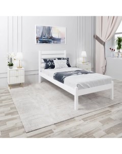 Кровать 1 спальная Классика высокая спинка реечное основание 90х200 цвет белый Solarius