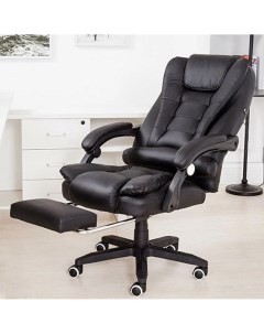 Офисное компьютерное кресло VAO с вибромассажем с подножкой черный Braunsport