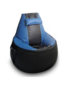 Кресло мешок геймер XXXXL экокожа черно синее Nobrand