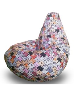 Кресло мешок груша XL Компакт оксфорд коты серые Nobrand