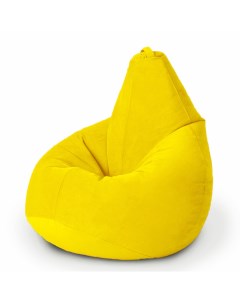 Кресло мешок груша XXL Миди велюр ярко желтый Nobrand