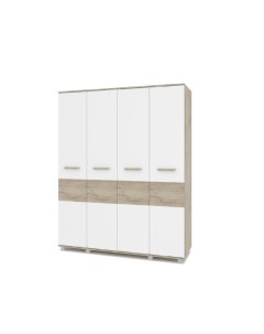 Шкаф 1600 комбинированный Вира 40 Серый дуб Белый Дай мебель