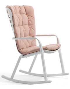Кресло качалка пластиковое с подушкой Folio Белый Розовый Reehouse