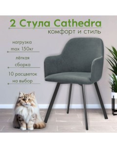 Мягкие стулья RIZZ Cathedra 2 шт темно серый Nobrand