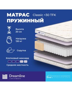 Матрас Classic 30 TFK независимые пружины 100х170 см Dreamline